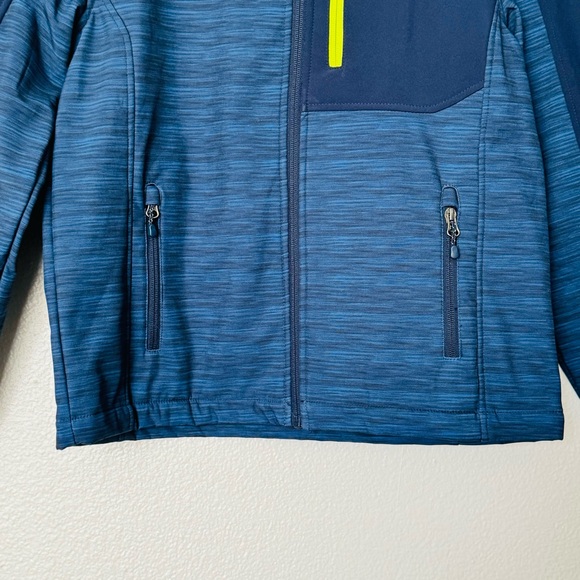 Boys Snozu Navy Zip Front Hooded Rain Jacket Size Large 14/16 - Picture 4 of 10